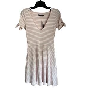 Abercrombie & Fitch Pink & White Cotton Blend Skater Dress Size Small NWT